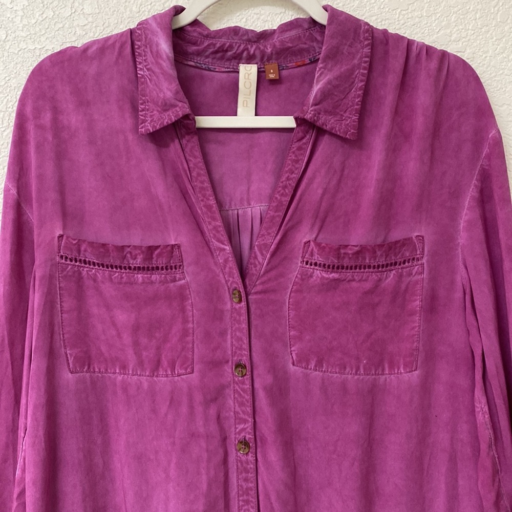 Pilcro Magenta Button-Front Maxi Dress - Picture 6 of 17